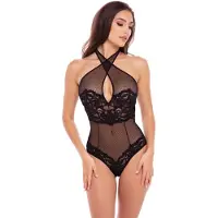 Rene rofe Midnight halter teddy BLK M/L