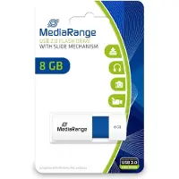 MediaRange MR971, 8 GB, USB A-tyyppi, 2.0, 12 MB/s, Liuku, Sininen, Valkoinen