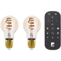 Eglo E27 LED-Z A60 SPIRAL TW 4.9W 360LM KELTAINEN 2 KPL KAUKOSÄÄTIMELLÄ B.-Z