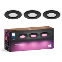 Philips Hue Slim Recessed Light S -upotettava kohdevalaisin, 90 mm, musta, 3 kpl