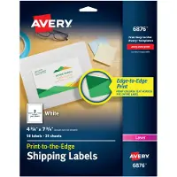 Avery 6876 v ripainattavat l hetystarrat 4-3/4 x 7-3/4 valkoinen 50/pakkaus