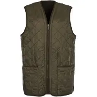 Barbour Men's Polarquilt Waistcoat Zip-In Dark Olive Check Metsästysliivit XS