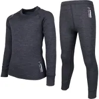 Lindberg Juniors' Merino Set Black Melange Kerrasto setit 110