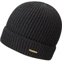 Stetson Unisex Beanie Merino Wool Black Pipot One Size
