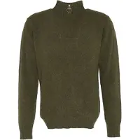 Barbour Men's Essential Lambswool Half Zip Knitted Jumper Seaweed Pitkähihaiset paidat XXL