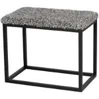 Skinnwille Palle Penkki 60x35 cm Stone/Black