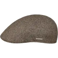 Stetson Men's Texas Fine Herringbone Flat Cap Sand/Black Lippalakit 60-61/XL