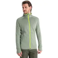 Icebreaker Men's Zoneknit Long Sleeve Zip Hoodie Lichen/Hyper Välikerrospuserot S