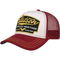 Stetson Men's Trucker Cap American Heritage Wine Red/White Lippalakit One Size