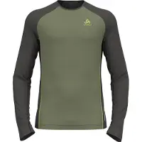 Odlo Men's Performance Wool 150 Base Layer Matte Green/Dark Grey Melange Kerrasto yläosat S