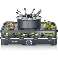 Severin RG 2347 Rakletti- ja fonduegrilli, 1400 W, 8 henkilölle, Musta