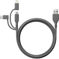 GP 3-in-1 USB-kaapeli, USB-C+Micro-USB +Lightning, 1m