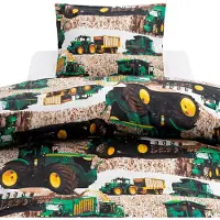 Borganas 2-Dels Set Skördetröska Grön - Multi/patterned - 1ST 150X210CM