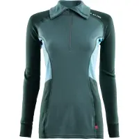Aclima Women's WarmWool Polo North Atlantic/Green Gables/Reef Waters Pitkähihaiset paidat XS