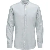 Only & Sons Onscaiden Life Ls Linen Blend Mao Noos - Blue - XS