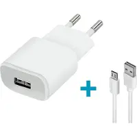 Forever TC-01 Laturi 2A + micro USB -latauskaapeli valkoinen