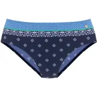 LASCANA Bikinihousut sininen / laivastonsininen / vihreä / valkoinen
