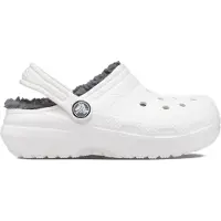 Crocs Classic Vuorelliset Pistokkaat, White/Grey, 27-28