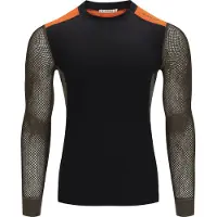Aclima Men's WoolNet Hybrid Crew Neck Jet Black/Tarmac/Gold Flame Kerrasto yläosat M