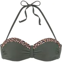 LASCANA Bikinitoppi beige / kulta / tummanvihreä / musta