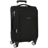 Safta - Soft Cabin Trolley 20", Pyörällinen matkalaukku, Turvalukko, Kevyt matkalaukku, 35 x 20 x 51 cm, musta väri, musta,