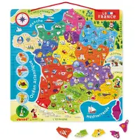 Janod Magnetic France Map Opettavainen Lelu