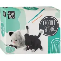 Craft ID - Crochet kit cats, 2 pcs, 13x6.5x10.5cm - (K-CR1701/GE)