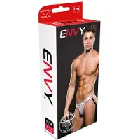Envy LOGO ELASTIC LOWRISE MESH JOCK WHITE