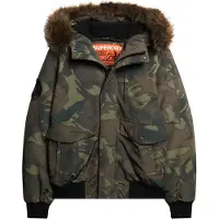 Superdry for man. M5011742A Everest camouflage quilted hooded bomber jacket (XXL), Casual, Polyester