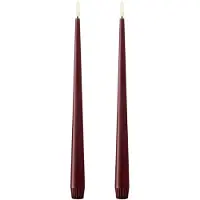Ester & Erik LED-kynttilä 30 cm 2 kpl, Deep Wine