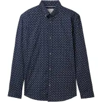 Tom Tailor Fitted Printed Poplin Pitkähihainen Kauluspaita