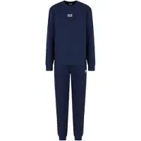 EA7 for man. 8NPV66_PJVTZ Core Identity navy cotton blend tracksuit bottoms (XXL), Casual, Sport, Multisport