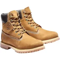 Timberland for woman. TB1103602141 6 Inch Premium brown waterproof leather boots with lace-up fastening (39.5 W), Flat, Laces, Casual, Susta