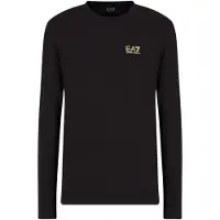 EA7 for man. 8NPT28_PJVQZ Core Identity cotton long sleeve t-shirt black (S), Casual