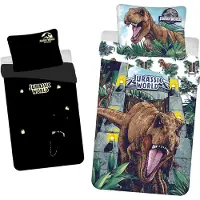 Jurassic World Lasten vuodevaatesetti Jurassic World Roar Glowing, 140 x 200 + tyynyliina 70 x 90 cm