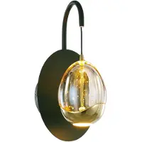 Highlight Led seinävalaisin Golden Egg, himmennettävä, Kerma/meripihka, Olohuone/ruokailutila, Lasi, Moderni,