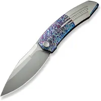 We Knife Sine WE23069B-4 Bead Blasted M390, Wave Flamed Titanium, pocket knife