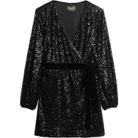 Superdry Sequin Velvet Pitkähihainen Lyhyt Mekko