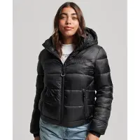 Superdry for woman. W5011590A Sports quilted jacket Sports black (L), Casual, Sustainable, Recycled nylon