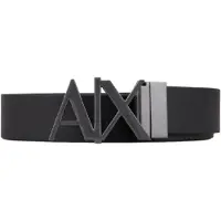 Armani Exchange for man. 951017CC50554120 Black leather belt (32), Casual, Classic