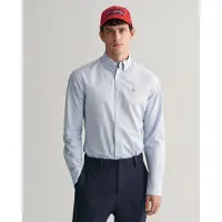 Gant for man. 3000132 Shirt Slim Fit Stripes Poplin light blue (XL), Casual, Cotton, Classic, Long sleeve
