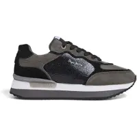 Pepe Jeans for woman. PLS60024 Rusper Stars leather trainers black (38), Flat, Suede, Laces, Casual