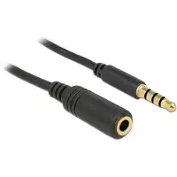 DeLOCK – Stereo Jack Extension Cable 3.5 mm 4 pin male to female 5 m black (84669)