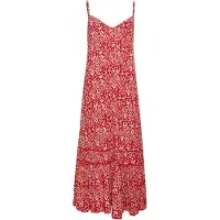 Superdry for woman. W8011294A Long red strapless dress (L), Casual, Viscose, Sleeveless / Straps