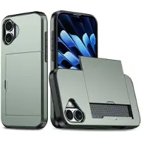 Mtp Products iPhone 16 Hybridikotelo Liukuvalla Korttipaikalla - Vert Armée