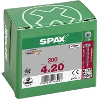 Spax 0201010400203, Ruuvi, Metalli, Sinkki, Puu, Kiertopää, Torx, Metallinen
