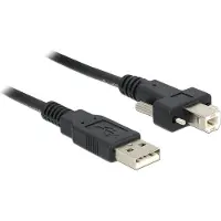 DeLOCK – USB 2.0 cable, Type A male - Type B male with screws, 1m, black (83594)
