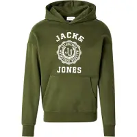 Jack & Jones Collegepaita 'JJVICTO' oliivi / valkoinen