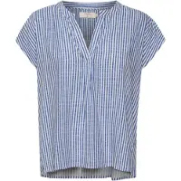 Cream Crtiah Blouse Cap Sleeve - Blue - 40