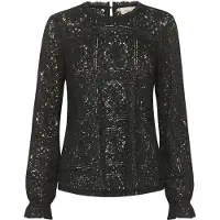 Cream Crtiley Lace Blouse - Black - 42